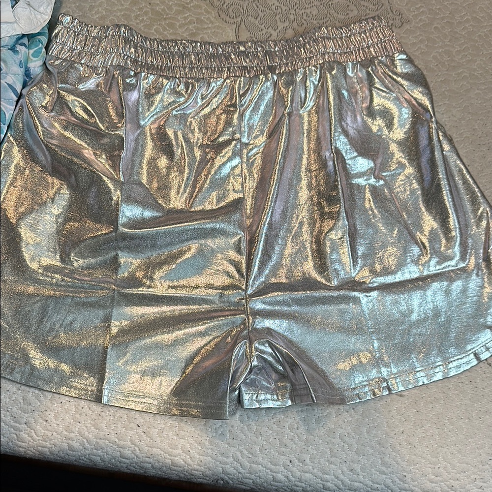 Shiny Silver Women's Shorts